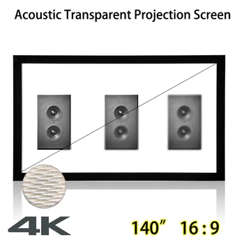 140-дюймовый 16:9 Акустический Прозрачный Проекционный экран 4K С поддержкой звука динамика За фиксированными рамками Проекционных экранов для кинотеатров