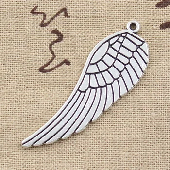 5 шт. подвески крылья Ангела 47x15 мм, подвески из античного серебра, изготовление ювелирных изделий ручной работы в тибетском стиле