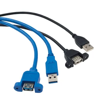 5 шт. Удлинитель USB2.0 USB 3.0, кабель для синхронизации данных между мужчинами и женщинами, разъем для крепления на панели без винта для жесткого ПК-принтера