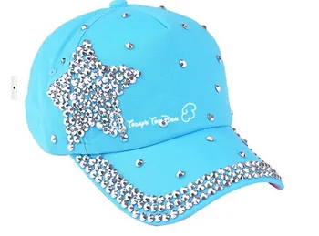 50 шт./лот, регулируемая бейсбольная кепка, кепка со стразами, хлопковые кепки со звездами, игровые повседневные шляпы для Девочек и Мальчиков