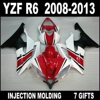 7 Подарков, обтекатели для YAMAHA R6 2008 2009-2013, обтекатели 08 09 10 11 12 13, красные белые плоские черные комплекты обтекателей YZF R6 UJG75