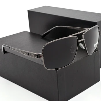 Evove Черные Мужские Поляризованные Солнцезащитные очки Серые Солнцезащитные Очки для мужчин за рулем Модное покрытие С Антибликовым покрытием UV400 Прямоугольник