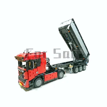 MOC-39430, Европейский грузовик с самосвальным прицепом, модель строительного блока, Электрическая игрушка-головоломка, подарок для детей