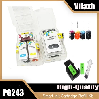 Vilaxh PG243 243XL CL244 244XL Комплект для Заправки Картриджей Smart Ink для Принтера Canon TR4520 TS302 MX490 MX492 MG2420 MG2922 MG3020