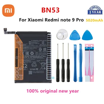 Xiao mi 100% Оригинальный аккумулятор BN53 5020 мАч для телефона Xiaomi Redmi note 9 Pro + инструменты