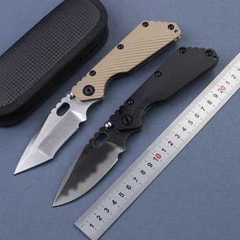 Y-START SMF Тактический Складной Нож D2 с Черным Полированным Лезвием TC4 С Текстурой Пламени, Ручка G10, Нож Для Выживания На Открытом Воздухе