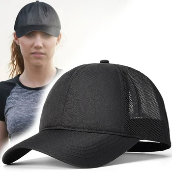 Женская бейсболка, летняя спортивная шляпа для гольфа, солнцезащитная шляпа, быстросохнущая дышащая сетчатая черная верхняя шляпа, хип-хоп шляпа для дальнобойщика, рыболовная шляпа
