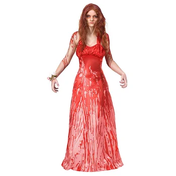 Женщины Хэллоуин Вампир Демон Униформа Пурим Костюмы Для Косплея Призрак Ужасов Мертвый Зомби Костюм Невесты Красное Платье Для Взрослых