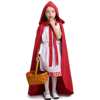 Костюм Красной Шапочки для Девочек на Хэллоуин, Пурим, Детский Подарок на День рождения, Маскарадное Платье для Косплея
