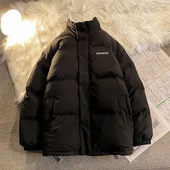 Мужская хлопчатобумажная куртка на зиму 2023, новая корейская версия тренда, утолщенная зимняя куртка, студенческая пуховая хлопчатобумажная куртка с капюшоном