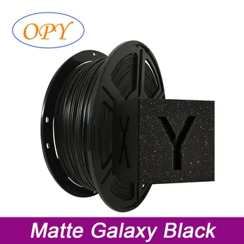 Нить накаливания OPY Sparkle Galaxy PLA светится темно-зеленым светом 1 кг 1,75 мм 10 м 100 г мерцающего матового черного пластика для 3D-принтера