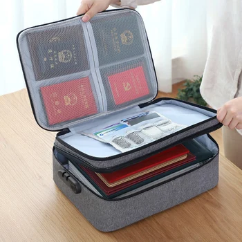 Органайзер для документов, сумка большой емкости, файл для паспорта, дорожная сумка для необходимых вещей, для хранения в домашнем офисе, Водонепроницаемая коробка с паролем