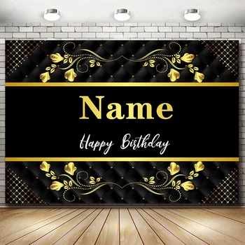 Пользовательское название, Украшение для Вечеринки по случаю Дня рождения с Золотым Блеском, Баннер, Фоны для фотосъемки 