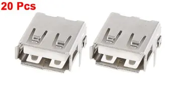 Порт Keszoox USB Female Type A с 4-контактным разъемом DIP 90 градусов, 20 штук