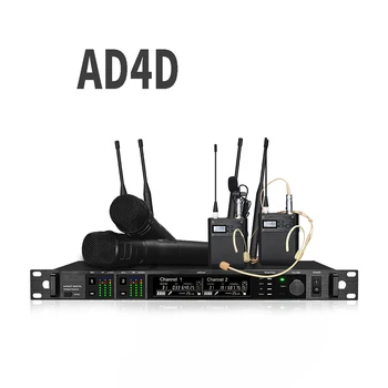 Профессиональная Сценическая Система UHF True Diversity Беспроводной Микрофонной системы AD4D с Ручной Петличной Гарнитурой KSM8 AXT10