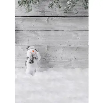Рождественский Сосновый Снеговик, Деревянные настенные фотографические Фоны, Виниловый Студийный фон для фотосессии детей и домашних животных