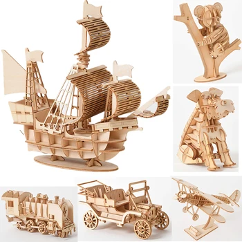 Сделай сам 3D деревянную модель-головоломку ручной работы, механические игрушки, Строительный набор, Игровая сборка, модель корабля, животное, подарок для детей, взрослых, подростков