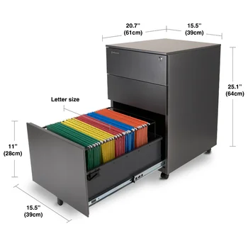 Современный дизайн Aurora в стиле СОХО, металлический передвижной картотечный шкаф с 3 ящиками, выдвижной ящик с замком, несколько цветов
