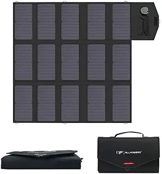 Солнечная панель 100 Вт (двойной 5 В USB с выходом 18 В постоянного тока) Монокристаллическое солнечное зарядное устройство Складная Солнечная панель для ноутбука, портативны...