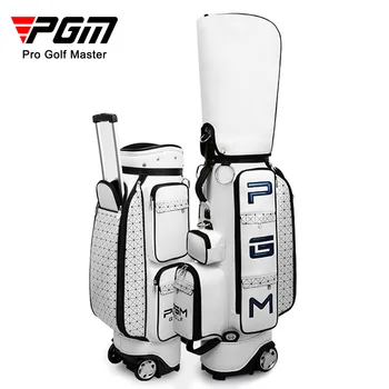 Сумка для гольфа PGM, выдвижная складная авиационная сумка для гольфа, Переносная Стандартная сумка для гольфа из искусственной кожи большой емкости с колесиками QB036