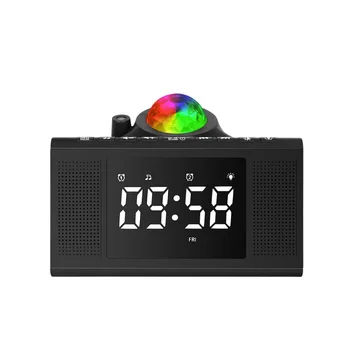 Цифровой будильник Проекционные Многофункциональные настольные часы Календарь, меняющий цвет, музыка, Звездный Встроенный музыкальный проигрыватель Bt, лампа