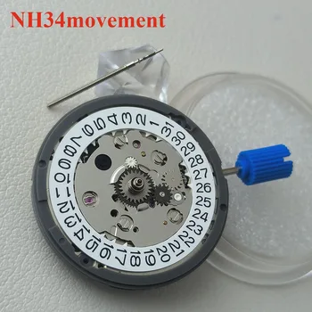 Часовой Механизм Оригинальный Новый Высокоточный Автоматический Механический Механизм NH34 с Календарным Дисплеем