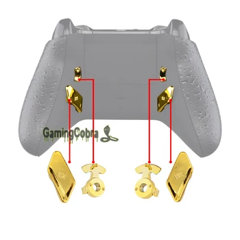 Экстремальные Хромированные Золотые Глянцевые Сменные Кнопки K1 K2 Лопасти для контроллера Xbox One S/ X, комплект для перенастройки и остановки триггера