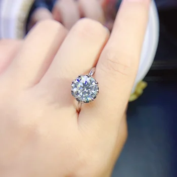 【M & T】 Новое кольцо с муассанитом 3 карата из стерлингового серебра 925 пробы, ювелирные изделия, классическое элегантное обручальное кольцо, подарок для свадебной вечеринки